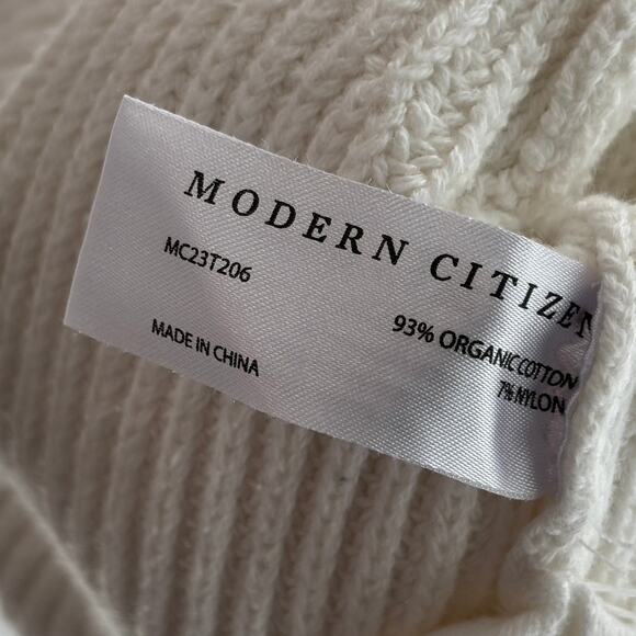 Modern Citizen White Tate Organic Cotton Side Zip Sweater - Picture 11 of 12